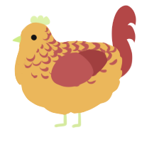 A honey and red chicken with a half-lace pattern