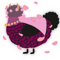 A wine and sable chicken with a lace pattern