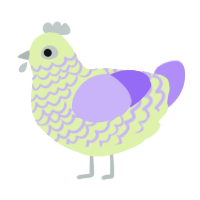 A apple and lilac chicken with a lace pattern