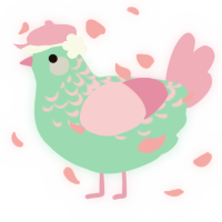 A mint and pink chicken with a half-lace pattern