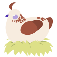 A cream and russet chicken with a neck-speckle pattern
