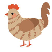 A beige and brown chicken with a bar pattern