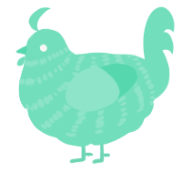 A mint chicken with a bar pattern
