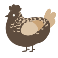A bark and beige chicken with a half-lace pattern