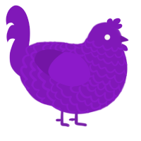 A violet chicken with a lace pattern