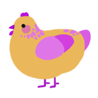 A honey and orchid chicken with a neck-speckle pattern