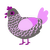 Mini cherry, a grey and lavender chicken with a lace pattern