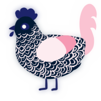 A tumblr and rose chicken with a double-lace pattern