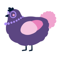 A overcast and pink chicken