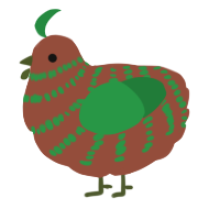 A russet and viridian chicken with a bar pattern