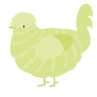A lemon chicken with a bar pattern