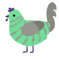 A spring and ash chicken with a bar pattern