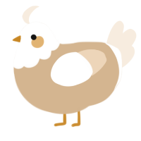 A beige and cream chicken with a head pattern