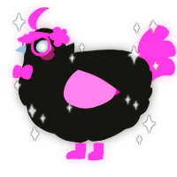 A black and pink chicken