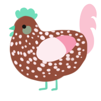 A russet and rose chicken with a speckle pattern