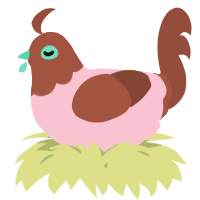 A rose and russet chicken with a head pattern
