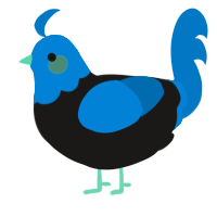 A sable and sapphire chicken with a head pattern