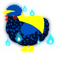 A tumblr and ultramarine chicken with a speckle pattern