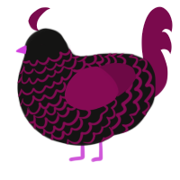 A black and wine chicken with a lace pattern