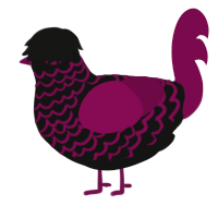 A black and wine chicken with a lace pattern
