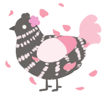 A grey and rose chicken with a bar pattern