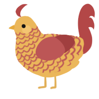 A honey and red chicken with a lace pattern