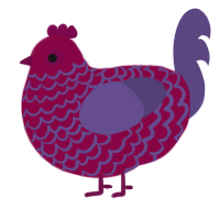 A maroon and overcast chicken with a lace pattern