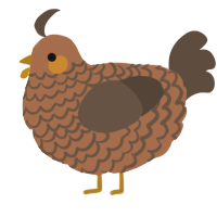 A brown and bark chicken with a lace pattern