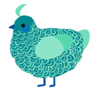 A teal and mint chicken with a double-lace pattern