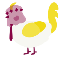 A white and yellow chicken