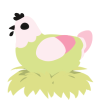 A lemon and rose chicken with a head pattern
