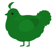 A leaf chicken with a neck-speckle pattern