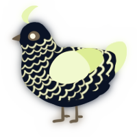 A tumblr and apple chicken with a lace pattern