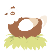 A brown and cream chicken with a head pattern