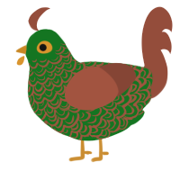 A leaf and russet chicken with a double-lace pattern