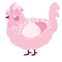 A rose chicken with a half-lace pattern