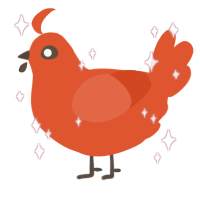 A vermilion chicken
