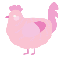 A rose and pink chicken with a half-bar pattern