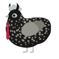A sable and ash chicken with a speckle pattern