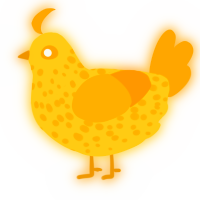 A honey and orange chicken with a speckle pattern