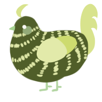 A olive and lemon chicken with a bar pattern