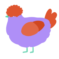 A lilac and vermilion chicken