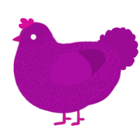 A plum chicken with a double-lace pattern