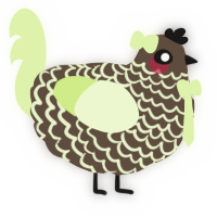 A bark and apple chicken with a lace pattern
