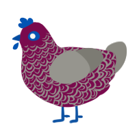 A wine and ash chicken with a double-lace pattern