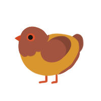 炙り, a orange and russet chicken with a head pattern