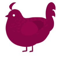 A maroon chicken with a half-lace pattern