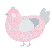 A rose and mist chicken with a double-lace pattern
