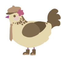 A honey and bark chicken with a neck-speckle pattern
