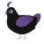 Sir Dadadoo, a black and overcast chicken